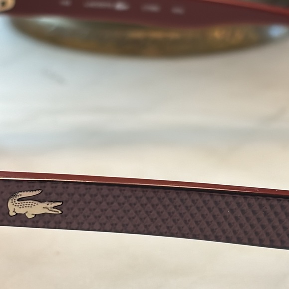 LACOSTE Tortoise Shell Gradient Tan & Burgundy  Sunglasses EUC Sunnies Preppy 🐊 - Picture 4 of 14